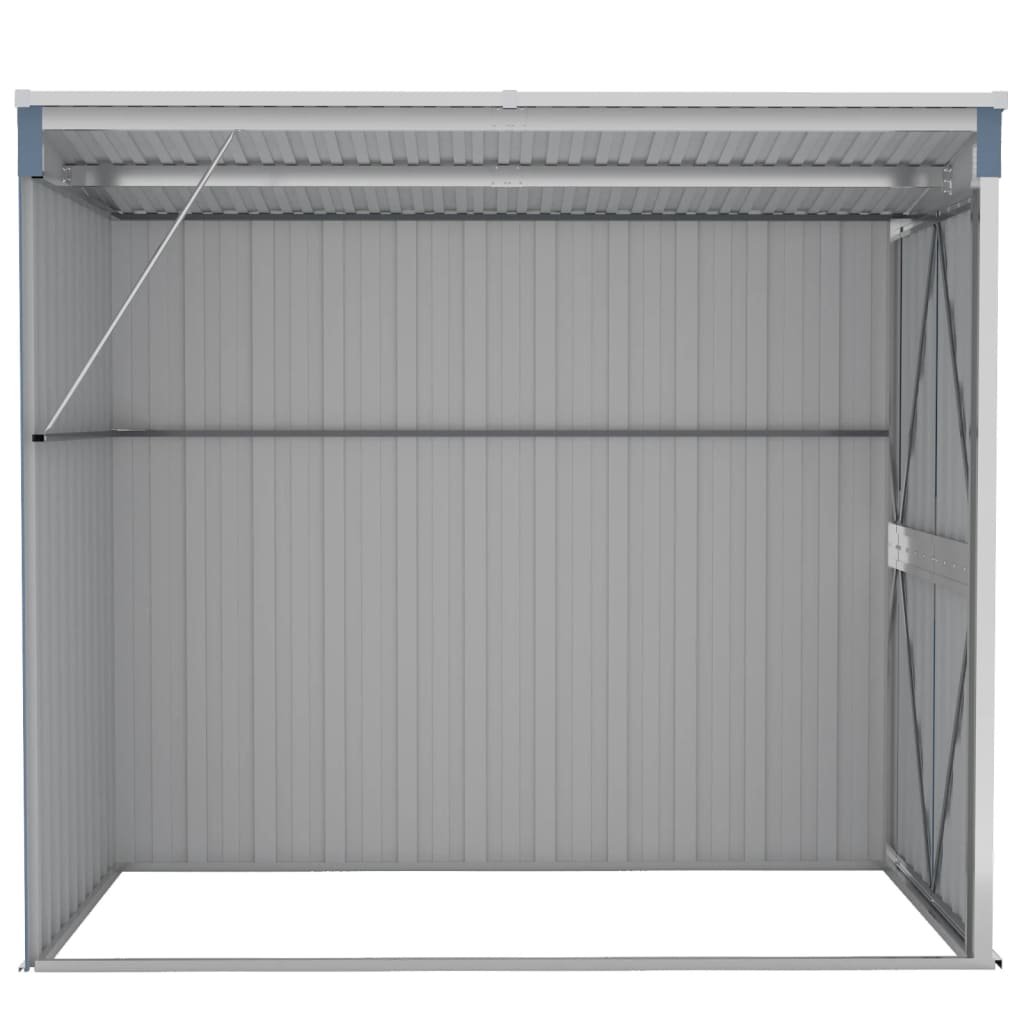 NNEVL Wall-mounted Garden Shed Grey 118x194x178 cm Galvanised Steel-4