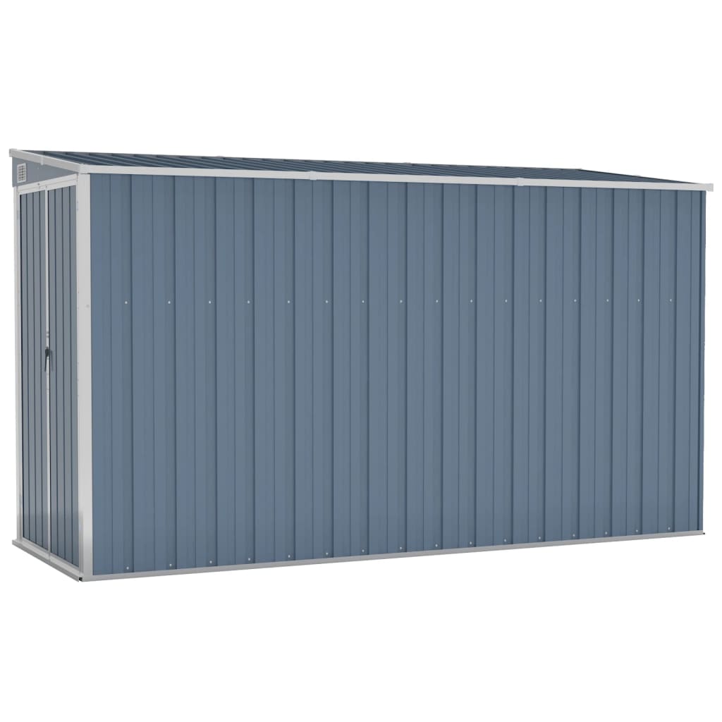 NNEVL Wall-mounted Garden Shed Grey 118x288x178 cm Galvanised Steel-1