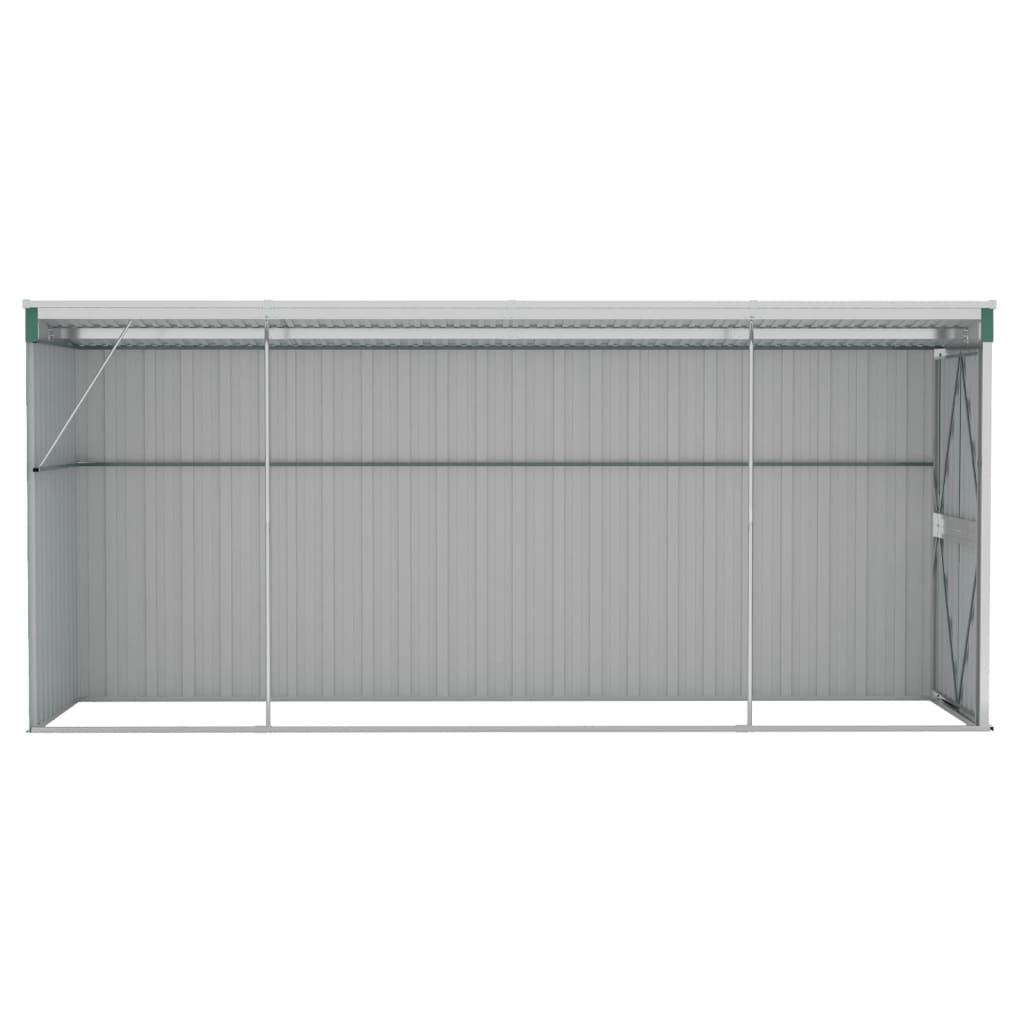 NNEVL Wall-mounted Garden Shed Green 118x382x178 cm Galvanised Steel-4
