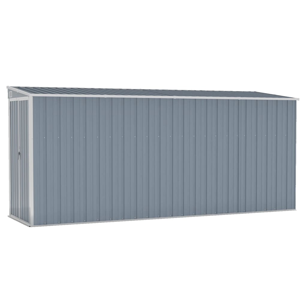 NNEVL Wall-mounted Garden Shed Grey 118x382x178 cm Galvanised Steel-1