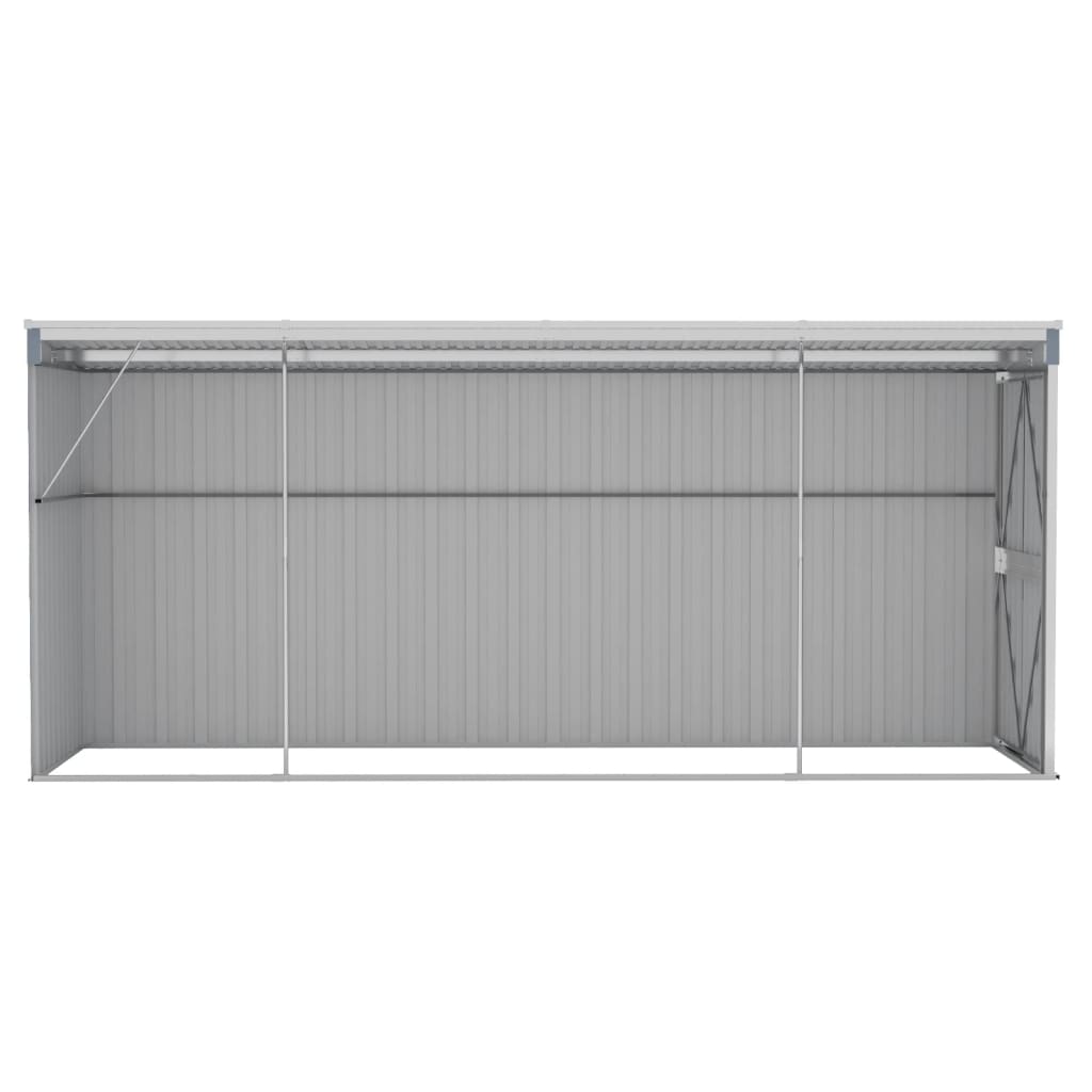 NNEVL Wall-mounted Garden Shed Grey 118x382x178 cm Galvanised Steel-4