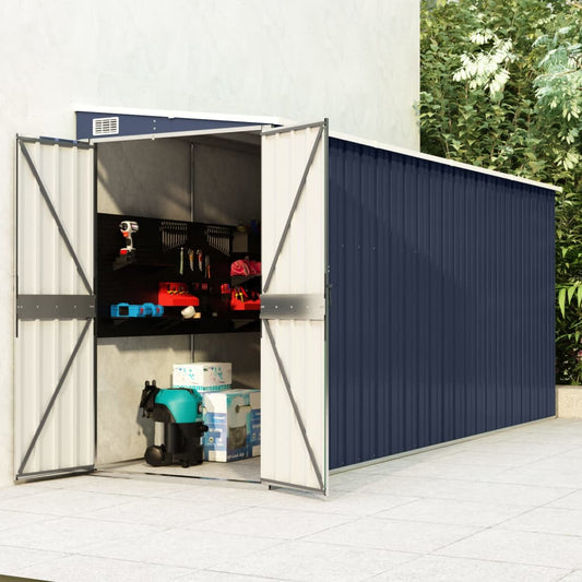 NNEVL Wall-mounted Garden Shed Anthracite 118x382x178 cm Steel-0