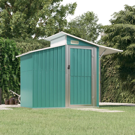 NNEVL Garden Shed Green 270x130x208.5 cm Galvanised Steel-0