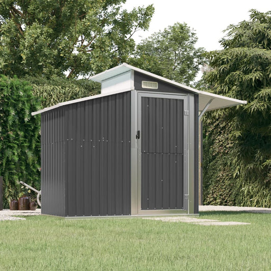 NNEVL Garden Shed Anthracite 270x130x208.5 cm Galvanised Steel-0