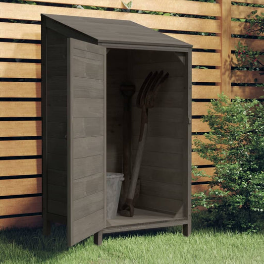 NNEVL Garden Shed Anthracite 55x52x112 cm Solid Wood Fir-0