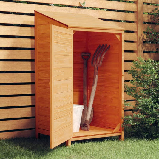 NNEVL Garden Shed Brown 55x52x112 cm Solid Wood Fir-0