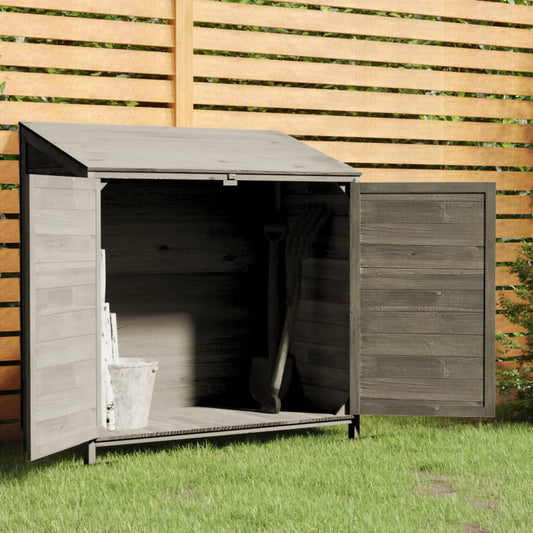 NNEVL Garden Shed Anthracite 102x52x112 cm Solid Wood Fir-0