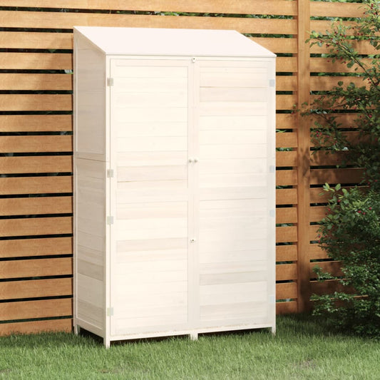 NNEVL Garden Shed White 102x52x174.5 cm Solid Wood Fir-0