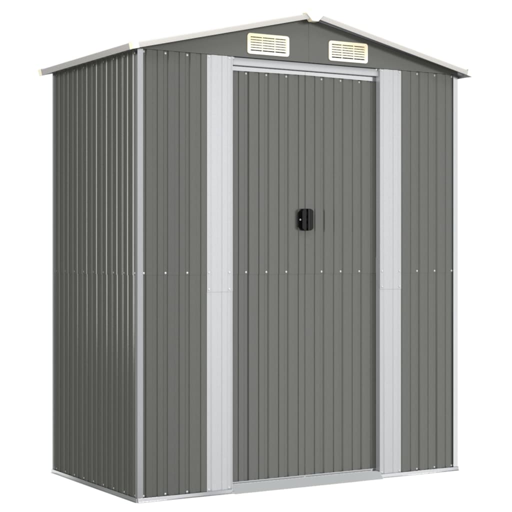 NNEVL Garden Shed Light Grey 192x108x223 cm Galvanised Steel-1