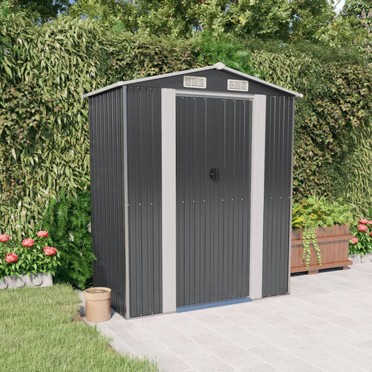 NNEVL Garden Shed Anthracite 192x108x223 cm Galvanised Steel-0
