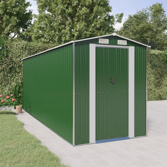 NNEVL Garden Shed Green 192x523x223 cm Galvanised Steel-0