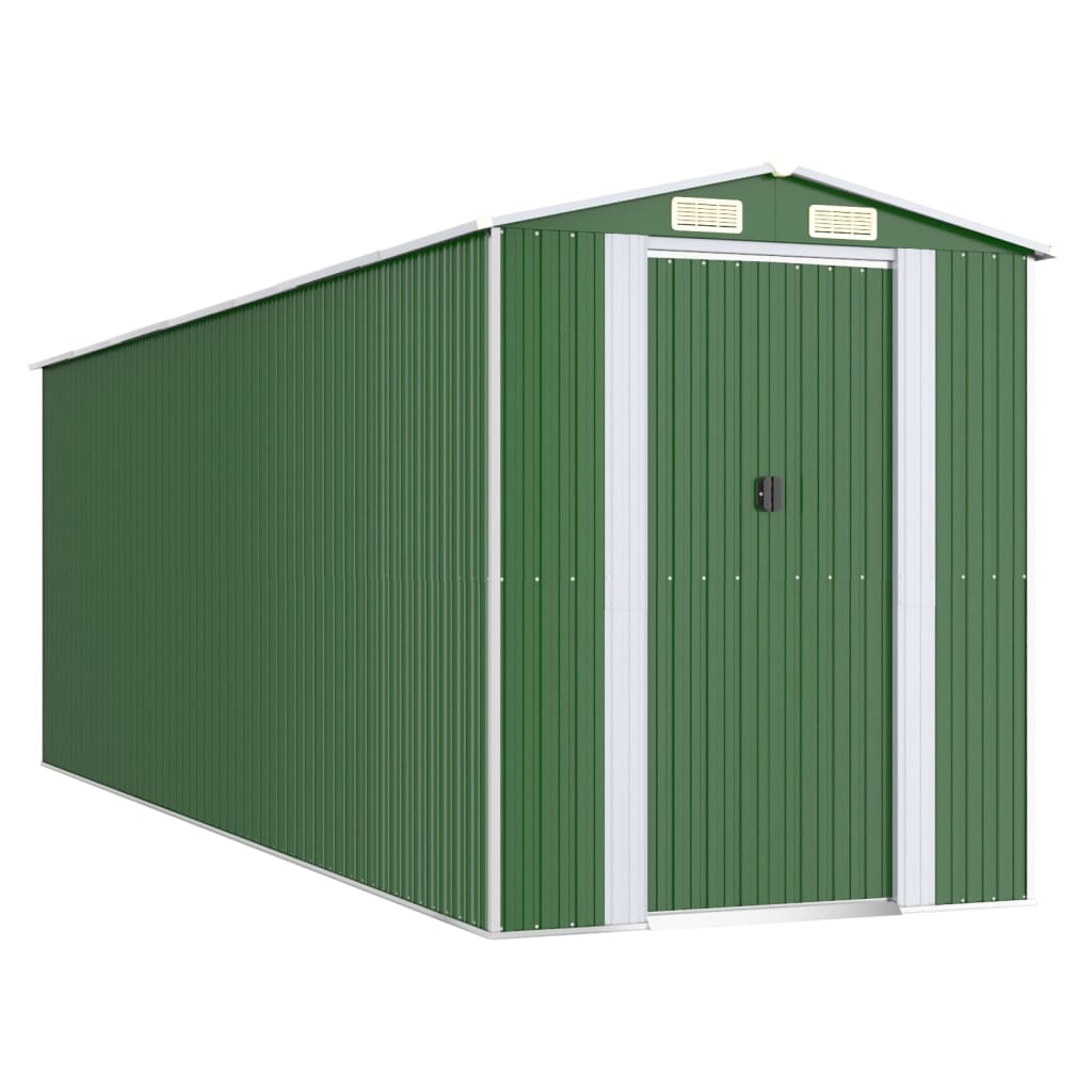 NNEVL Garden Shed Green 192x606x223 cm Galvanised Steel-1