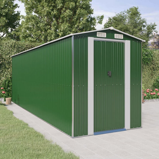 NNEVL Garden Shed Green 192x606x223 cm Galvanised Steel-0