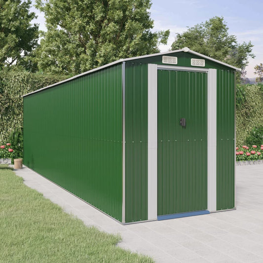 NNEVL Garden Shed Green 192x689x223 cm Galvanised Steel-0