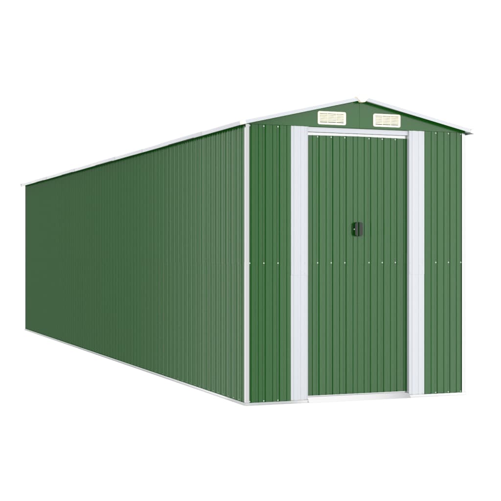 NNEVL Garden Shed Green 192x855x223 cm Galvanised Steel-1