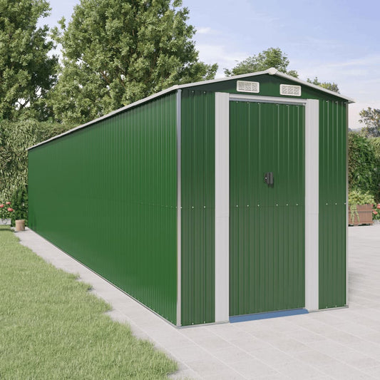 NNEVL Garden Shed Green 192x1021x223 cm Galvanised Steel-0