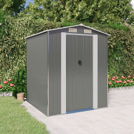 NNEVL Garden Shed Light Grey 192x191x223 cm Galvanised Steel-0