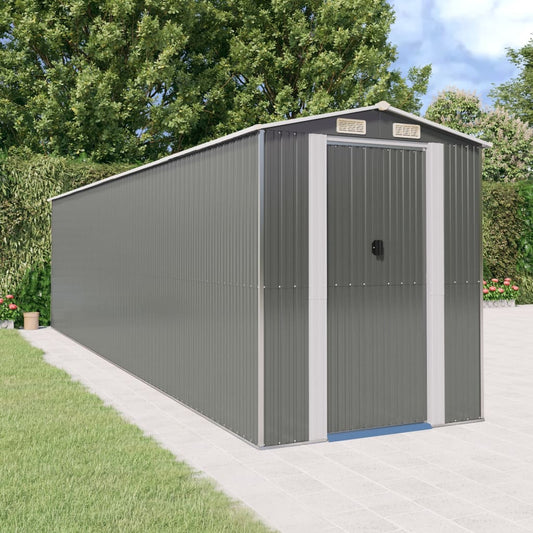 NNEVL Garden Shed Light Grey 192x772x223 cm Galvanised Steel-0