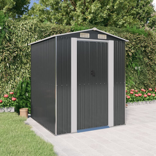 NNEVL Garden Shed Anthracite 192x191x223 cm Galvanised Steel-0