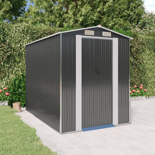NNEVL Garden Shed Anthracite 192x274x223 cm Galvanised Steel-0