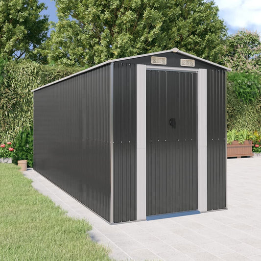 NNEVL Garden Shed Anthracite 192x523x223 cm Galvanised Steel-0