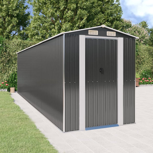 NNEVL Garden Shed Anthracite 192x689x223 cm Galvanised Steel-0