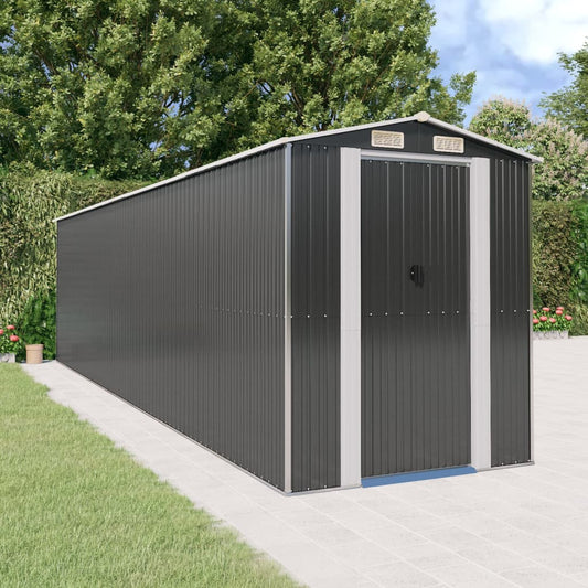 NNEVL Garden Shed Anthracite 192x772x223 cm Galvanised Steel-0
