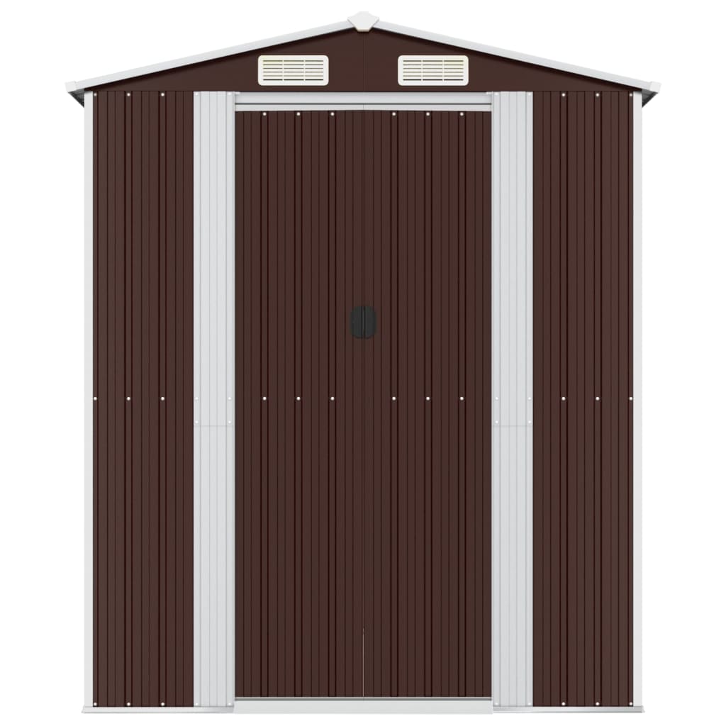 NNEVL Garden Shed Dark Brown 192x772x223 cm Galvanised Steel-2