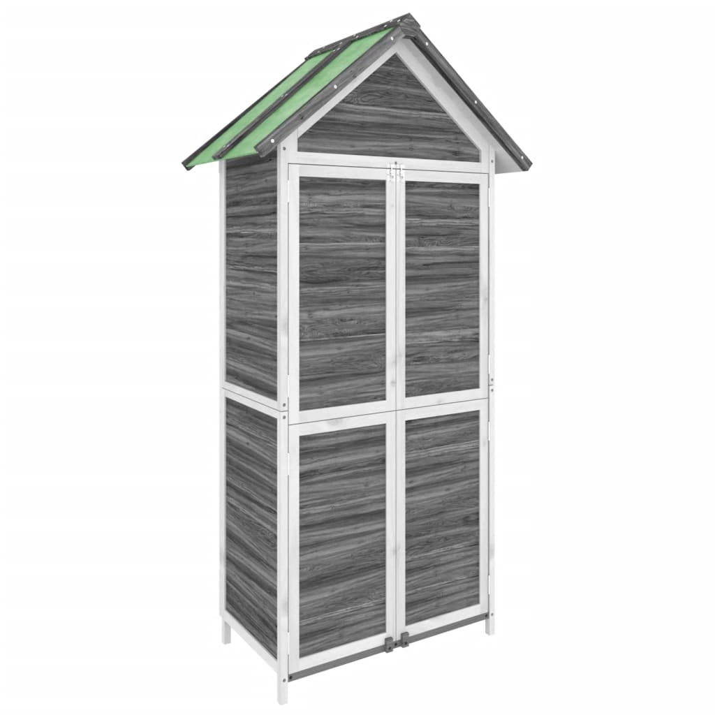 NNEVL Garden Tool Shed Grey 89x52.5x175 cm Solid Wood Pine-1