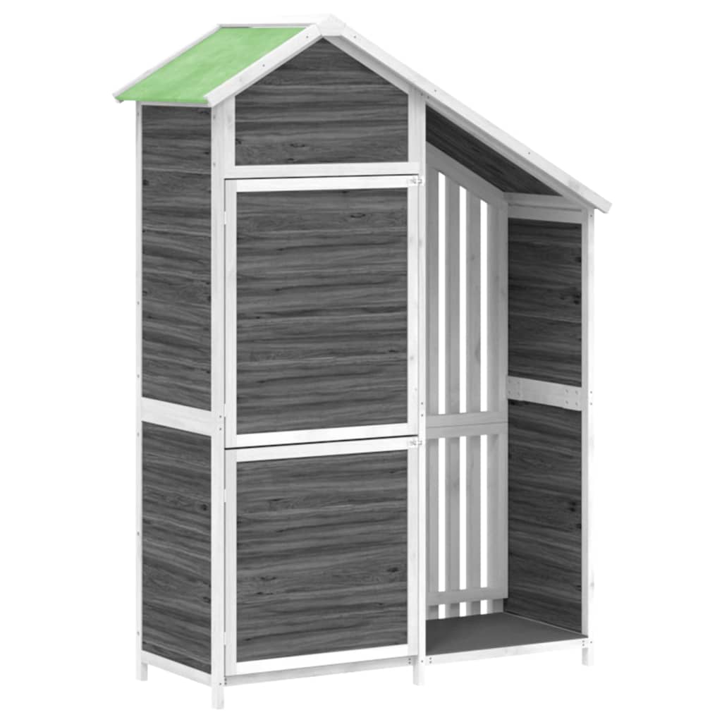 NNEVL Garden Tool Shed Grey 120x53.5x170 cm Solid Wood Pine-1