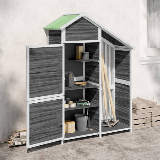 NNEVL Garden Tool Shed Grey 120x53.5x170 cm Solid Wood Pine-0