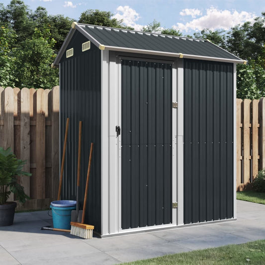 NNEVL Garden Shed Anthracite 192x152.5x237 cm Galvanised Steel-0