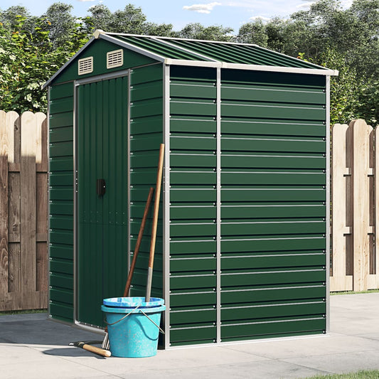 NNEVL Garden Shed Green 191x130x198 cm Galvanised Steel-0