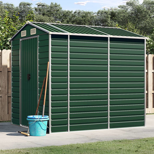 NNEVL Garden Shed Green 191x215x198 cm Galvanised Steel-0