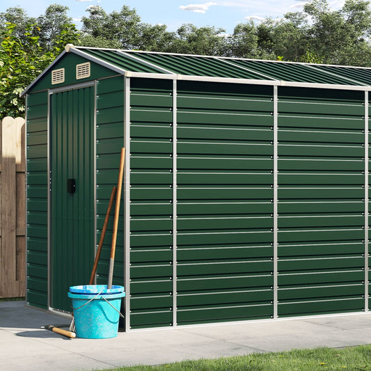 NNEVL Garden Shed Green 191x725x198 cm Galvanised Steel-0