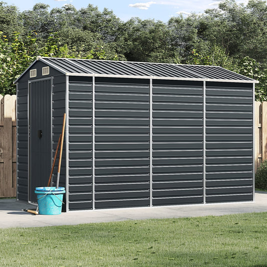 NNEVL Garden Shed Anthracite 191x300x198 cm Galvanised Steel-0