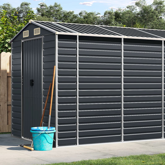 NNEVL Garden Shed Anthracite 191x980x198 cm Galvanised Steel-0