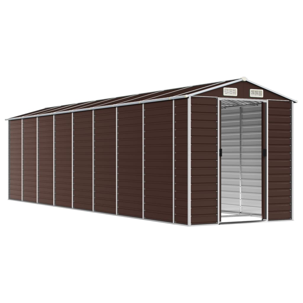 NNEVL Garden Shed Brown 191x725x198 cm Galvanised Steel-2