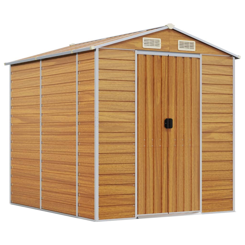 NNEVL Garden Shed Light Brown 191x215x198 cm Galvanised Steel-1