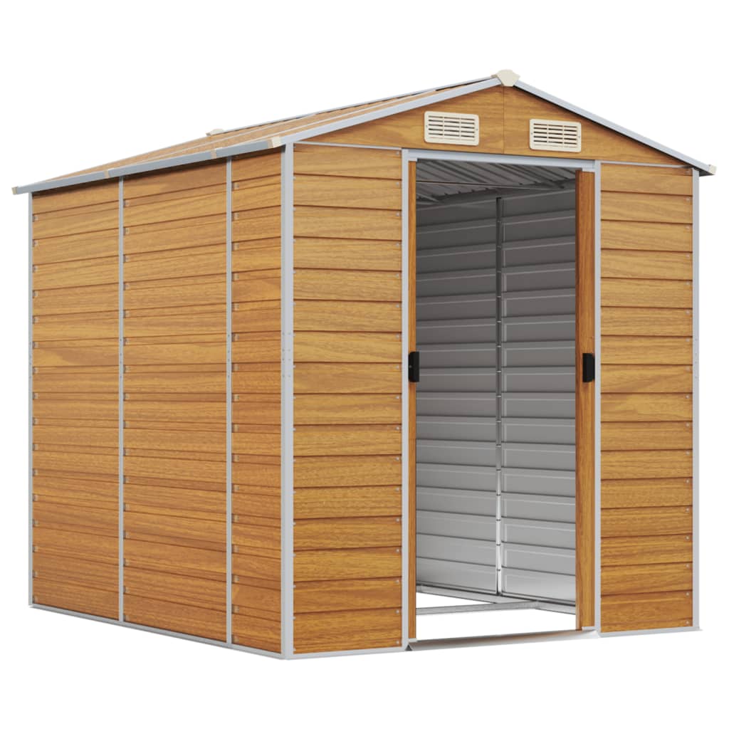 NNEVL Garden Shed Light Brown 191x215x198 cm Galvanised Steel-2