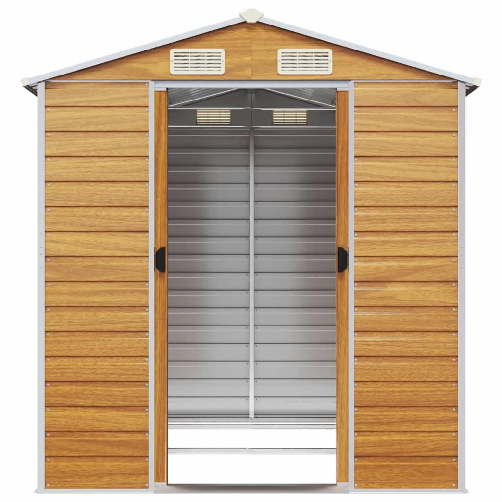 NNEVL Garden Shed Light Brown 191x215x198 cm Galvanised Steel-4