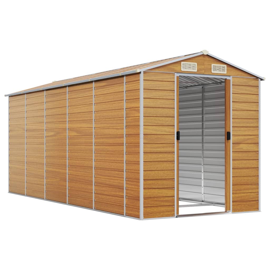 NNEVL Garden Shed Light Brown 191x470x198 cm Galvanised Steel-2