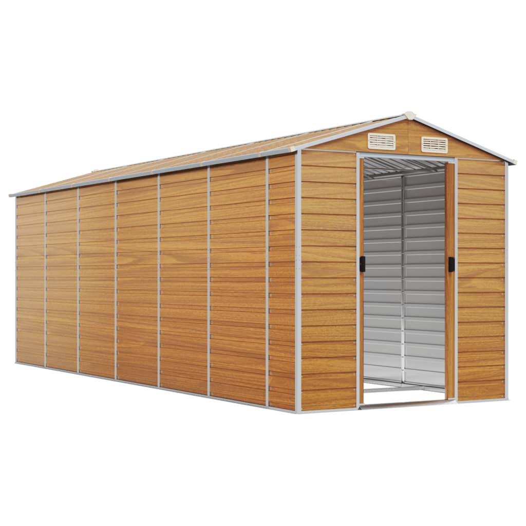 NNEVL Garden Shed Light Brown 191x555x198 cm Galvanised Steel-2