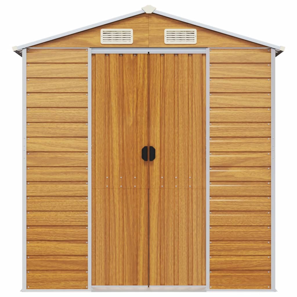 NNEVL Garden Shed Light Brown 191x555x198 cm Galvanised Steel-3