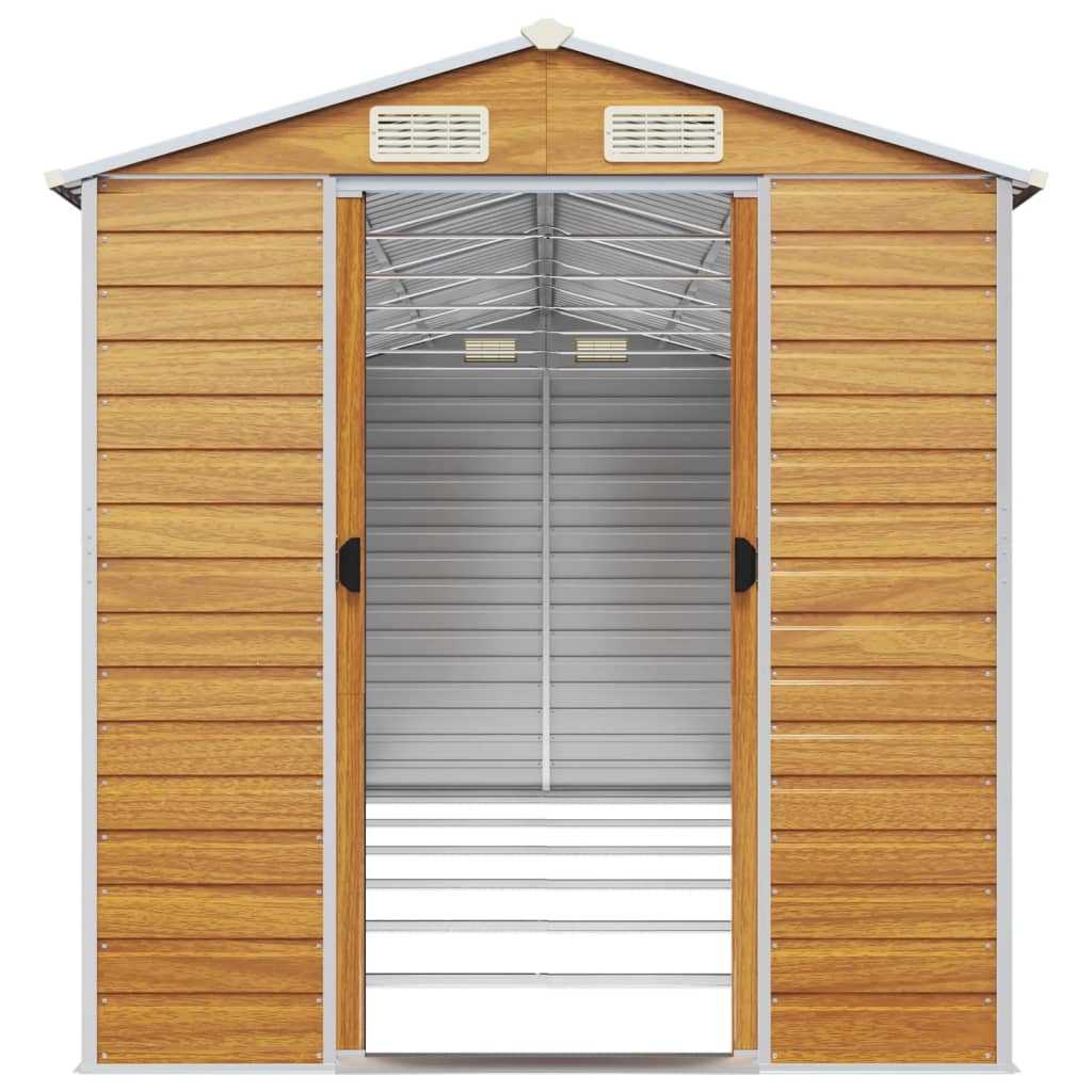 NNEVL Garden Shed Light Brown 191x555x198 cm Galvanised Steel-4
