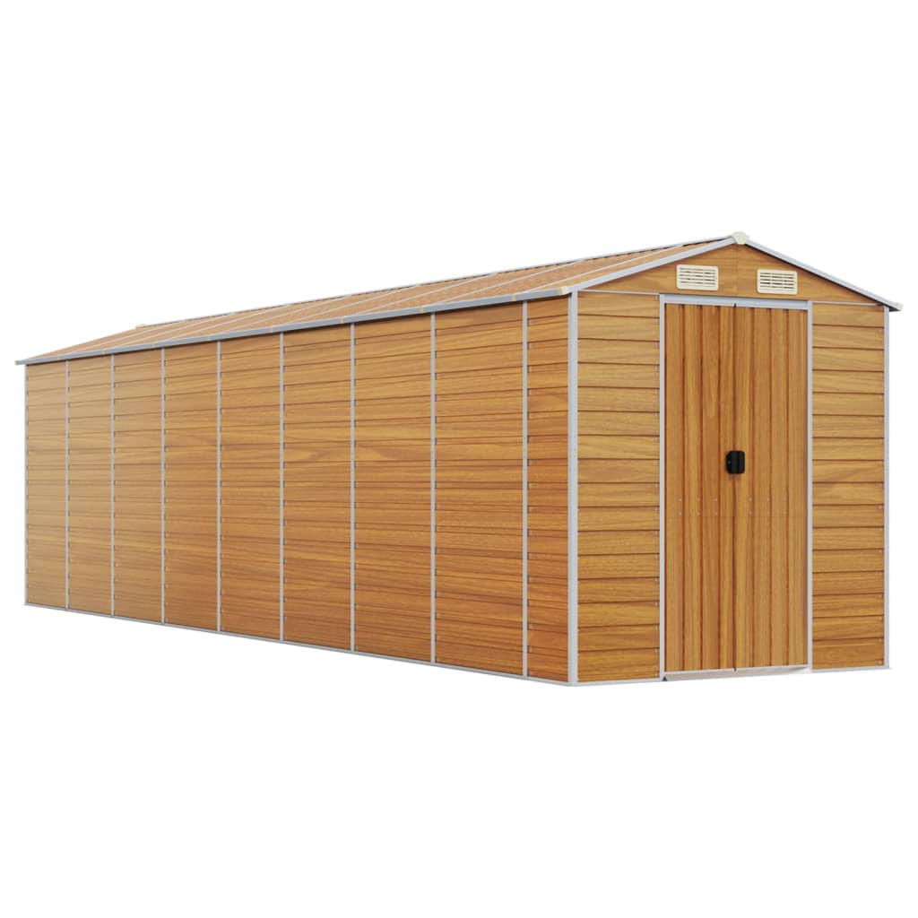 NNEVL Garden Shed Light Brown 191x725x198 cm Galvanised Steel-1