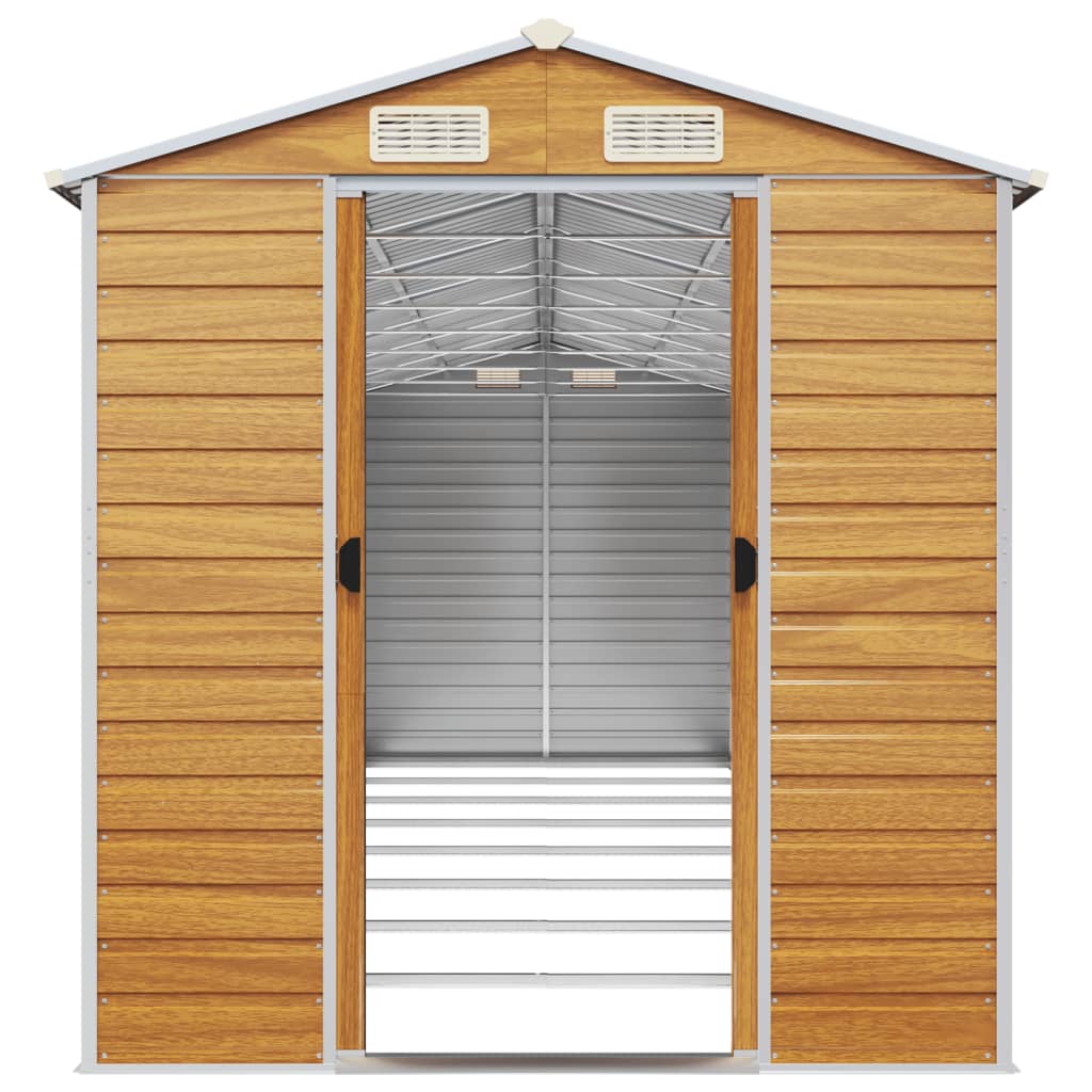 NNEVL Garden Shed Light Brown 191x725x198 cm Galvanised Steel-4