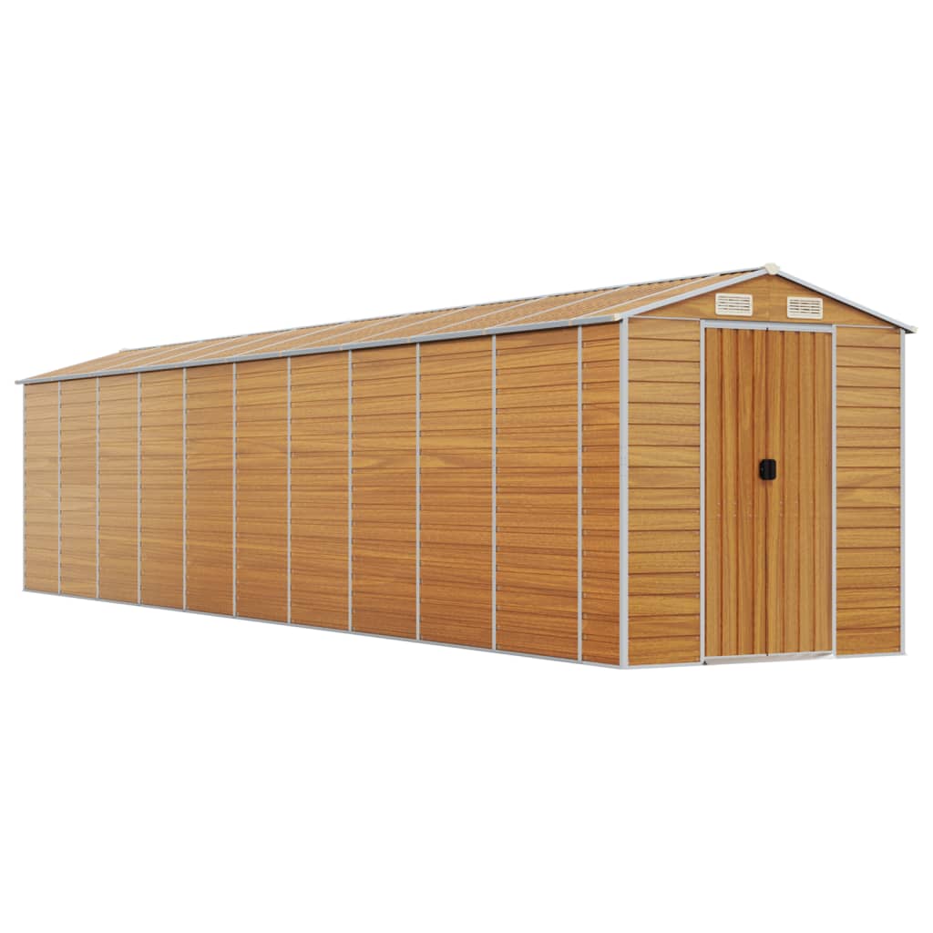 NNEVL Garden Shed Light Brown 191x895x198 cm Galvanised Steel-1