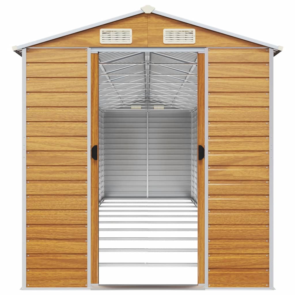 NNEVL Garden Shed Light Brown 191x895x198 cm Galvanised Steel-3