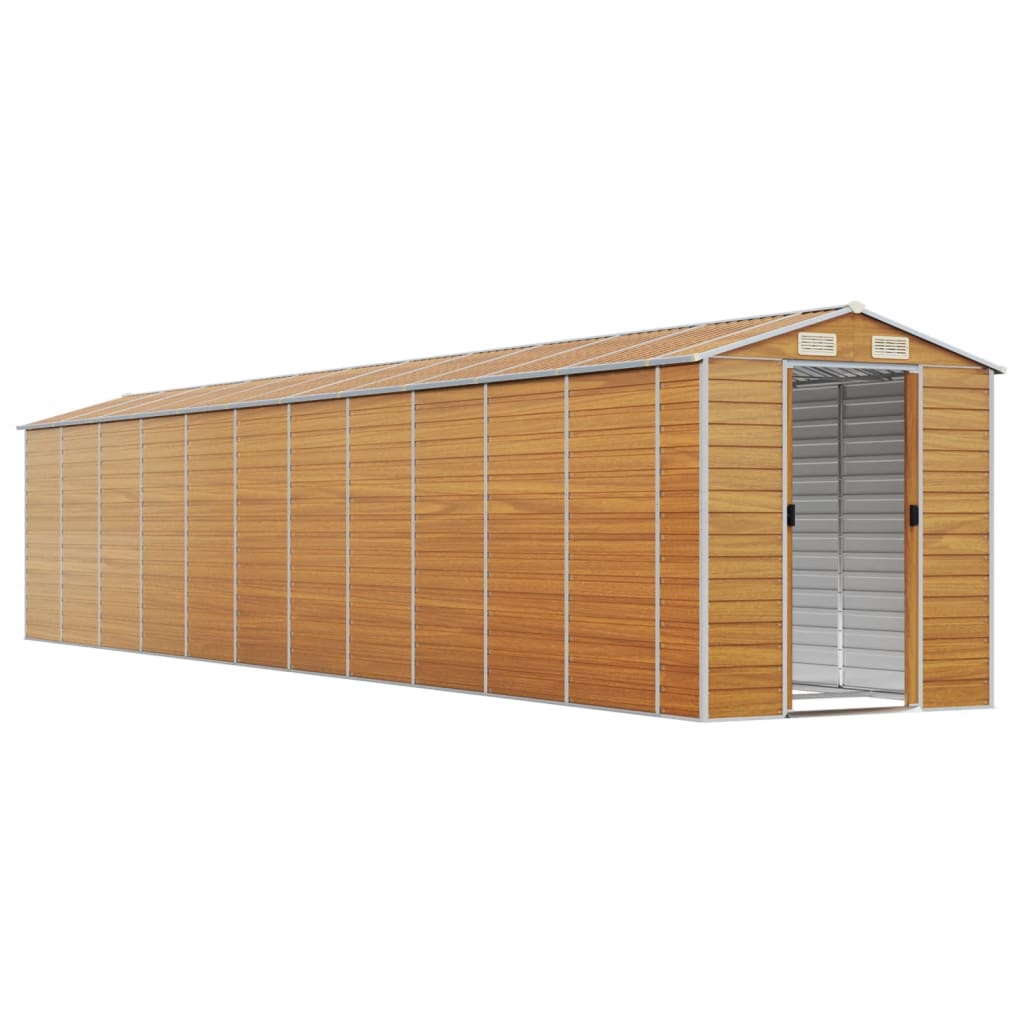 NNEVL Garden Shed Light Brown 191x980x198 cm Galvanised Steel-2